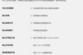 WPCopyRights – 一键快速实现WordPress防复制插件（强烈推荐）